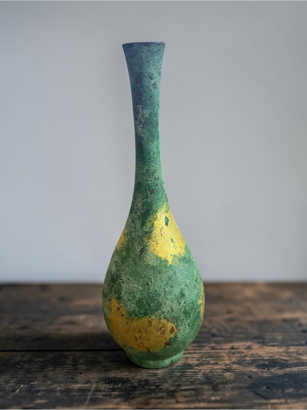 Vintage MCM Modern Japanese Murashido Patinated Bronze/Brass Bud Vase